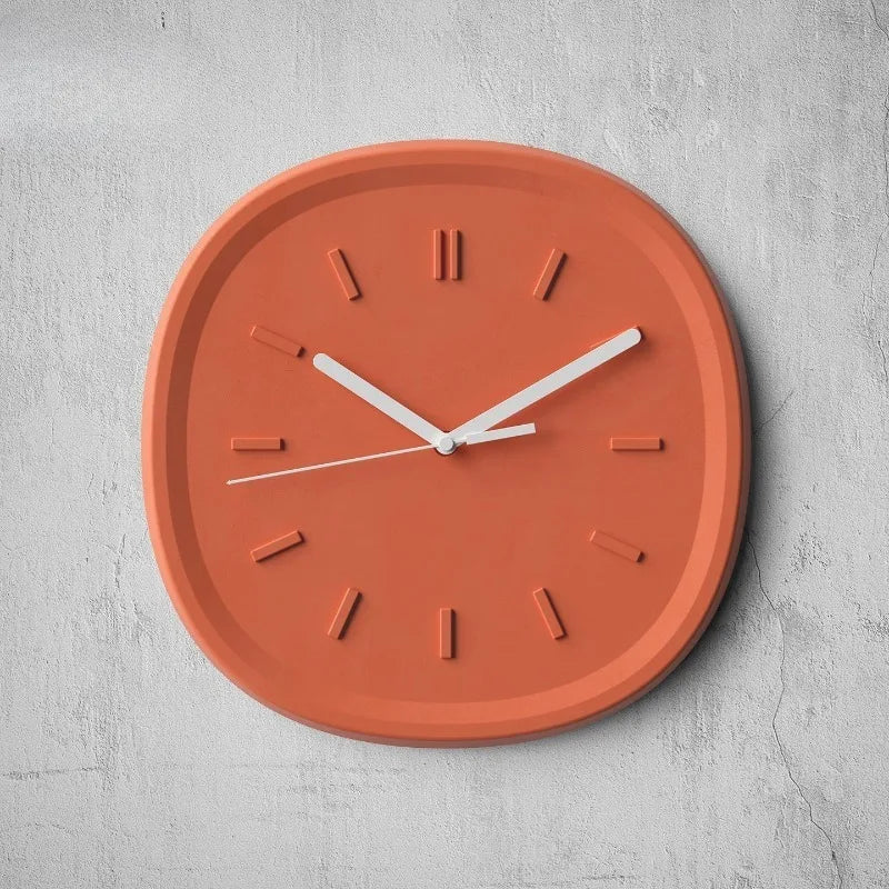 Modern Silent Wall Clock – Concrete & Metal Minimalist Design Silent Wall Clock Axl