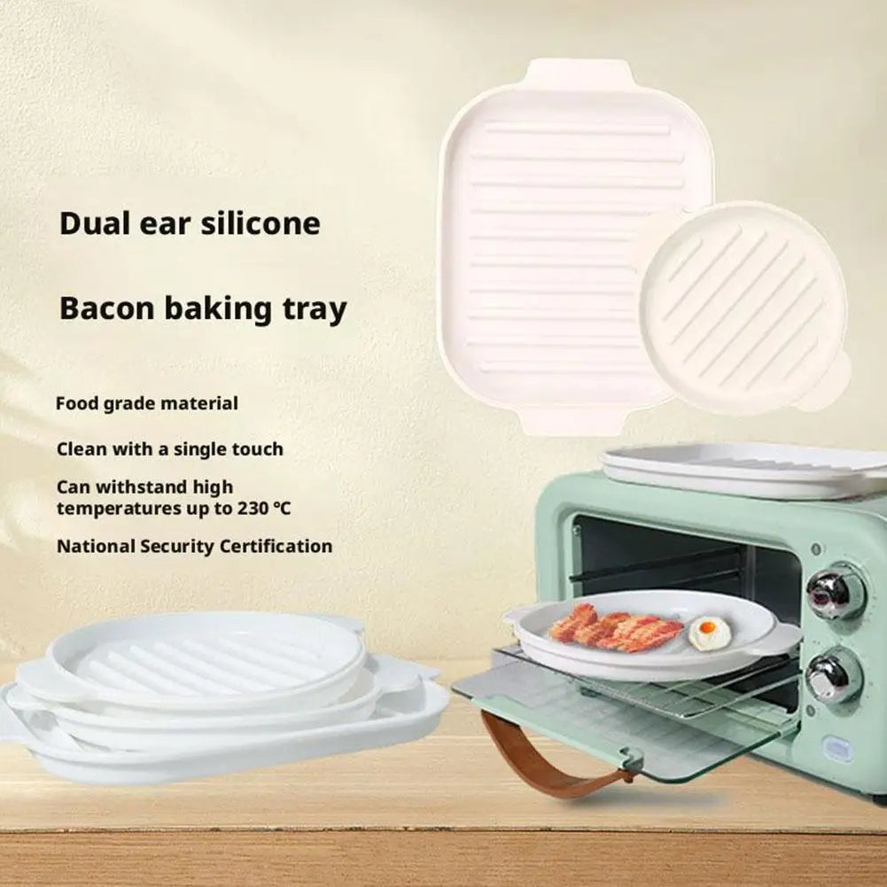 Silicone Microwave Bacon Cooker Tray – Reusable Baking Pan Silicone Baking Tray Axl