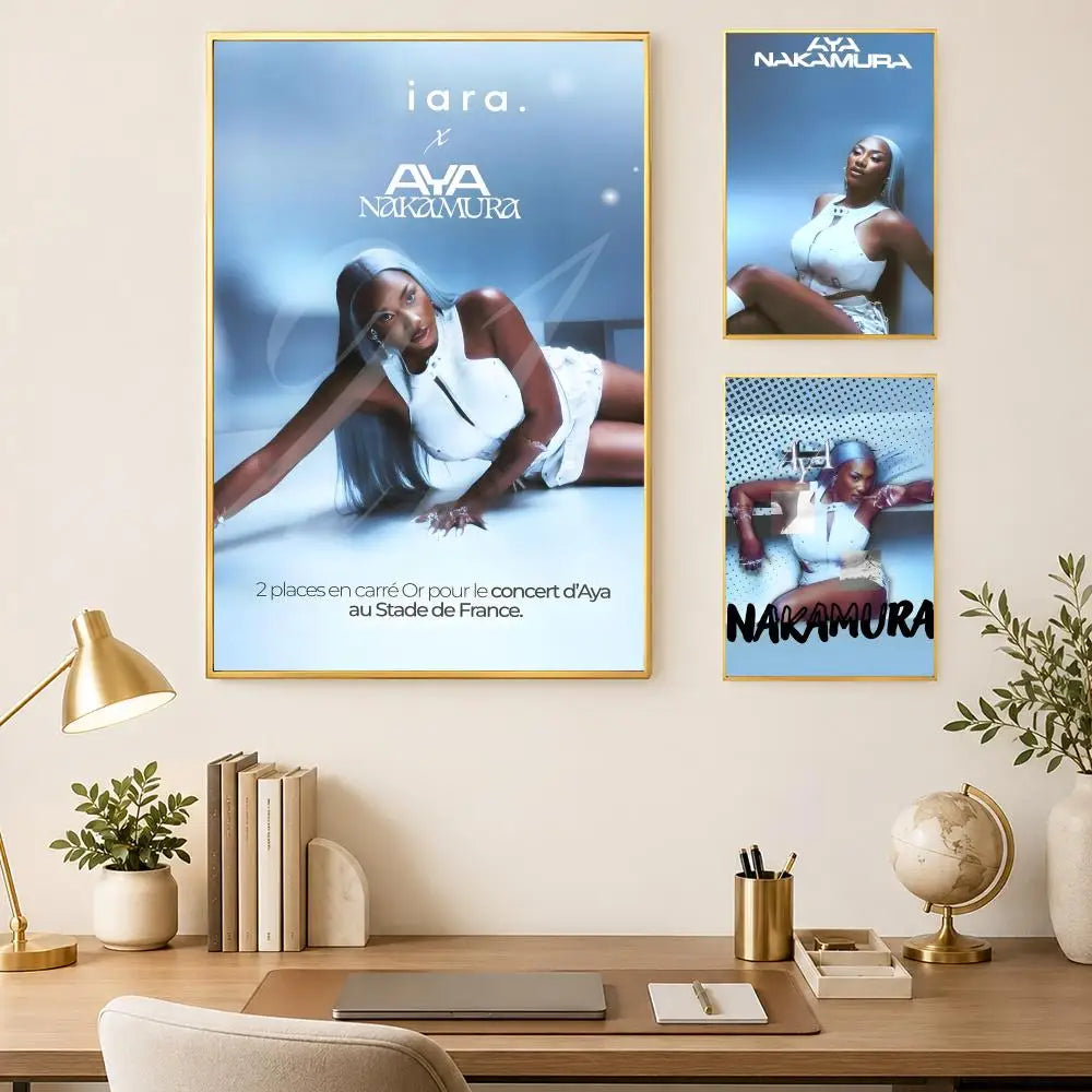 Aya Nakamura HD PVC Wall Art Poster – Self-Stick Waterproof Wall Art Poster Axl