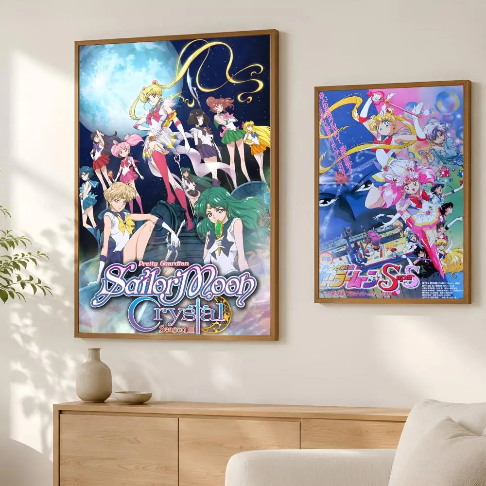 Sailor Moon Self-Stick HD Wall Poster – Waterproof Anime Décor Wall Art Poster Axl