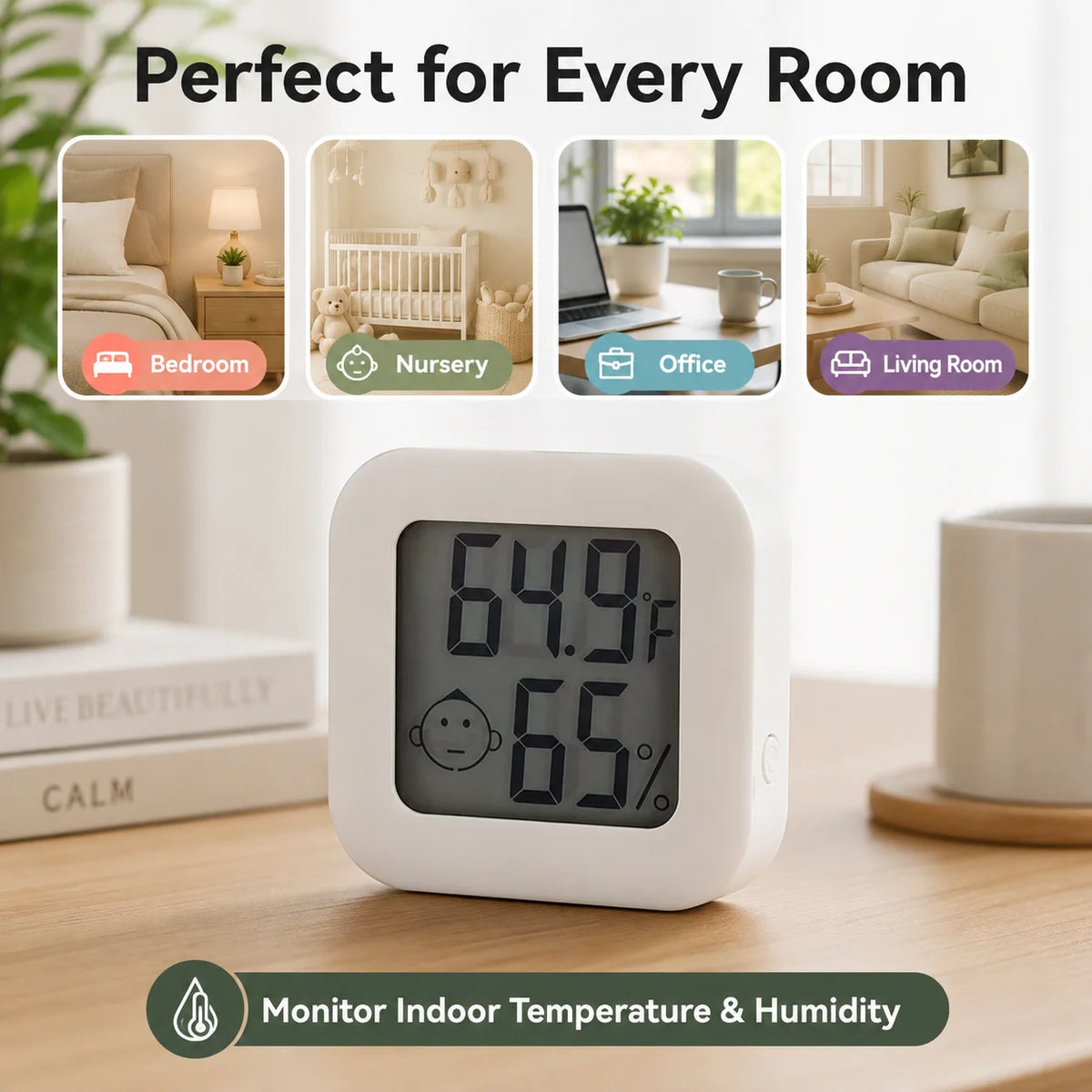 Mini Digital Thermometer Hygrometer – Indoor Temp & Humidity Digital Thermometer Hygrometer Axl
