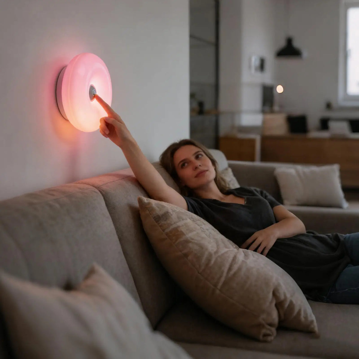Ring-Shape Wall Lamp | 3-Level Brightness, Remote & Touch Wall Lamp Axl