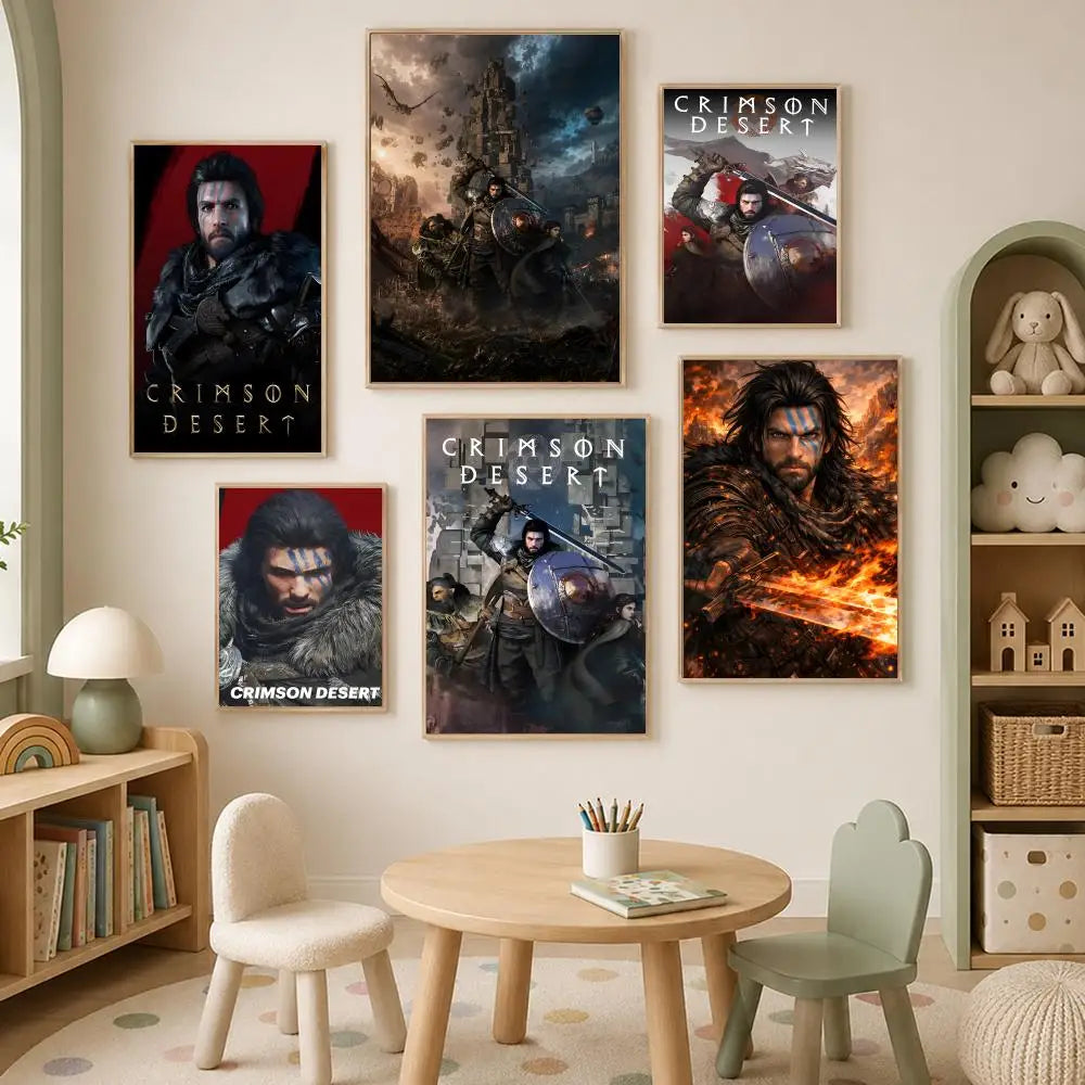 Crimson Desert Game Poster – Self-Stick HD PVC Wall Art Wall Art Poster Axl