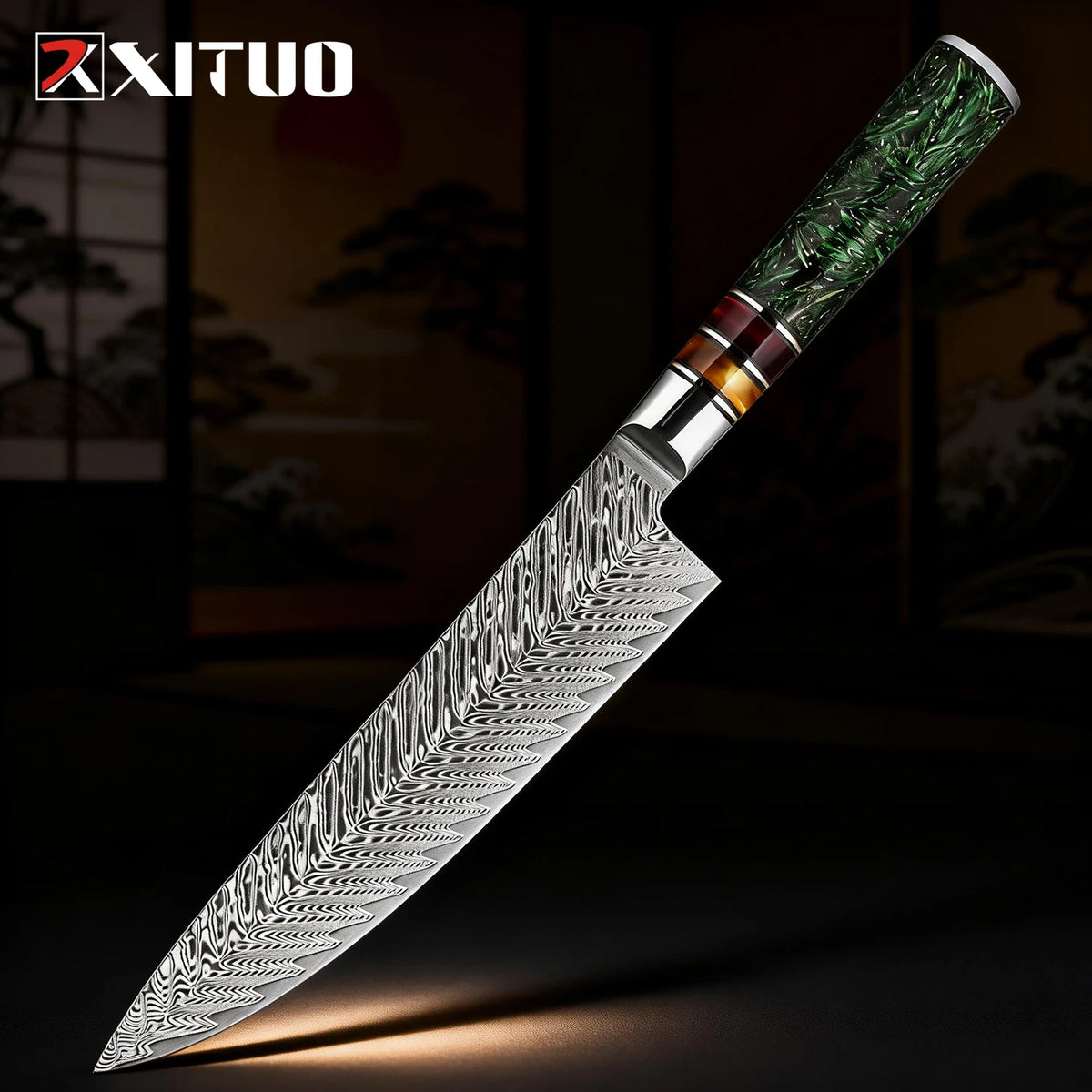 XITUO 8" Damascus Steel Chef Knife – Gyuto Kitchen Knife Damascus Chef Knife Axl