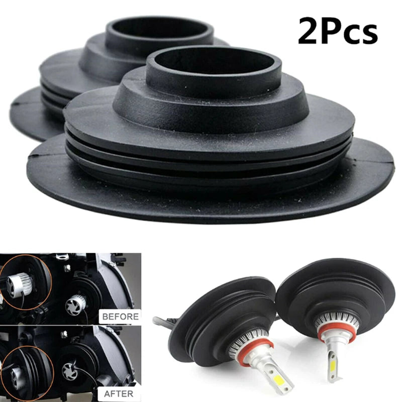 LED Headlight Rubber Dust Cover – Waterproof Sealing Cap Pair Headlight Dust Cover Axl