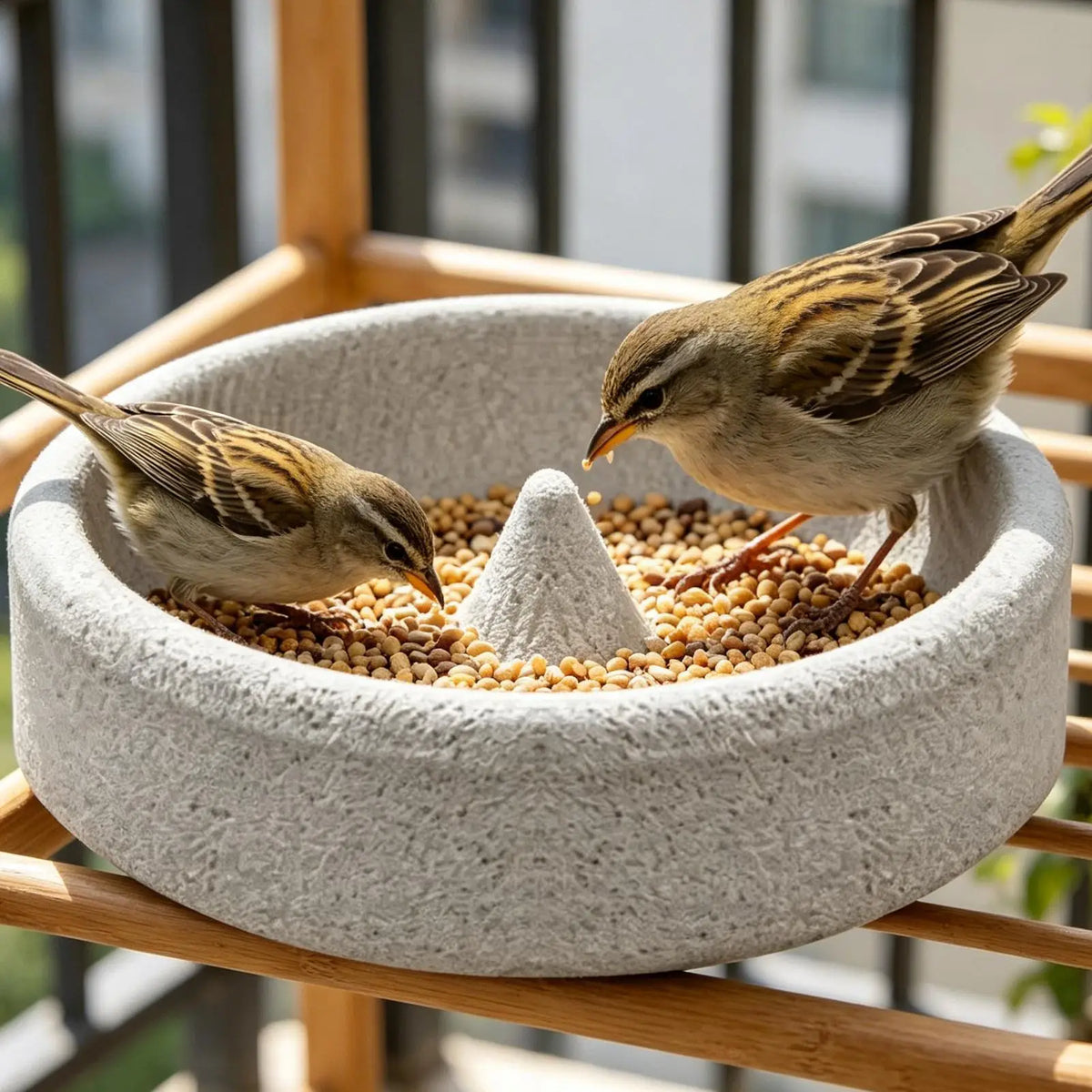 Ceramic Parrot Feeding Bowl – Stone Bird Feeder & Beak Groomer Bird Feeder Bowl Axl