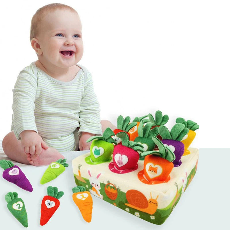 Baby Carrot Harvest Montessori Toy | Toddler Tissue Box Game Montessori Toddler Toy Axl
