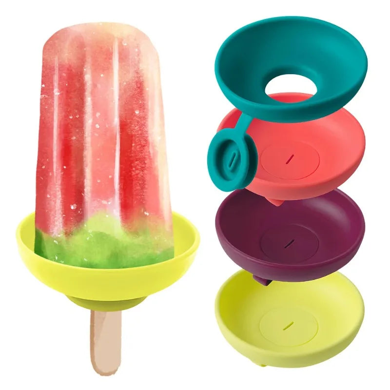 Silicone Popsicle Holders 2-Pack – Anti-Drip Ice Cream Stand Ice Cream Holder Axl