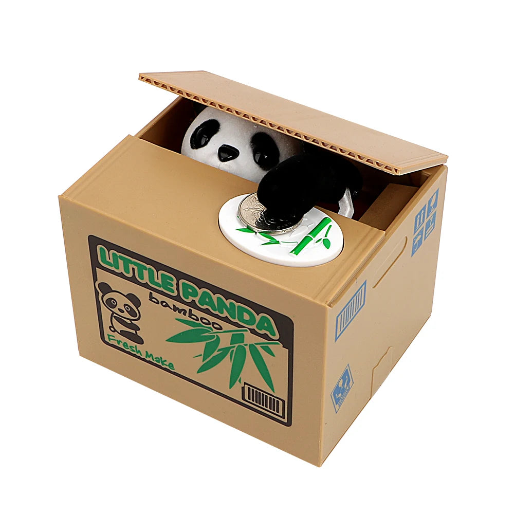 Animated Coin-Stealing Panda & Cat Piggy Bank | Kids Gift Novelty Piggy Bank Axl Panda