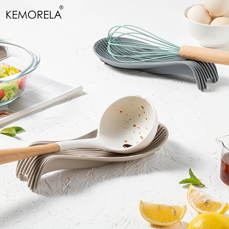KEMORELA Silicone Spoon Rest – Non-Slip Heat Resistant Holder Silicone Spoon Rest Axl