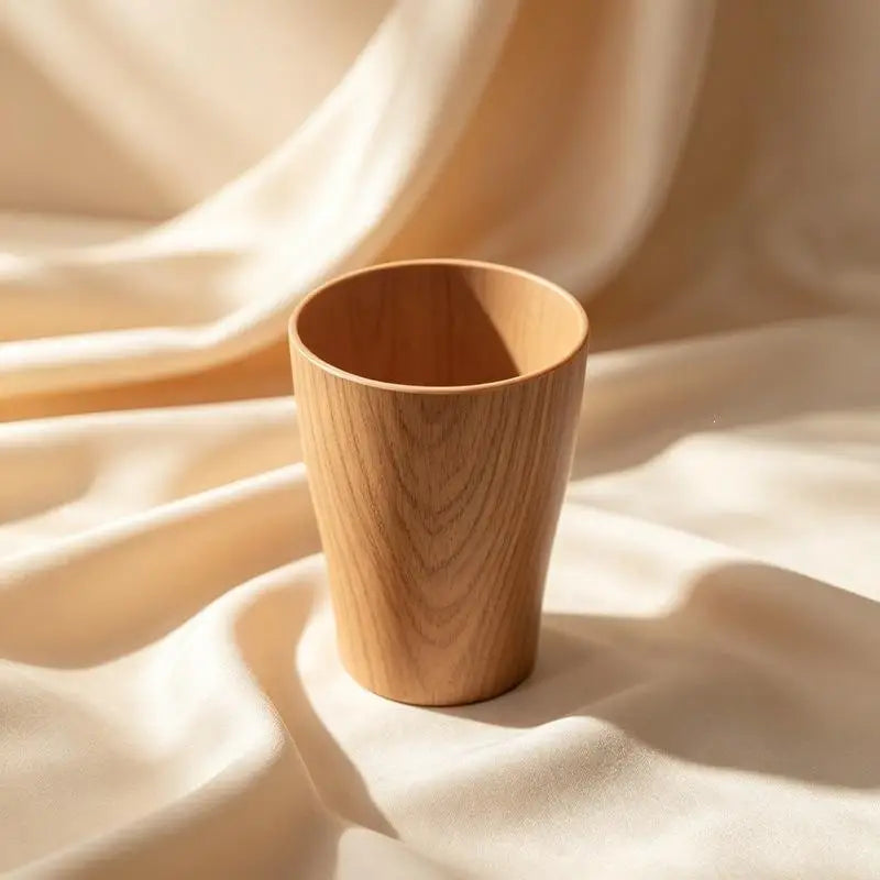 230ml Wood Grain Handmade Plastic Mug – Retro Coffee & Tea Cup Novelty Drink Mug Axl