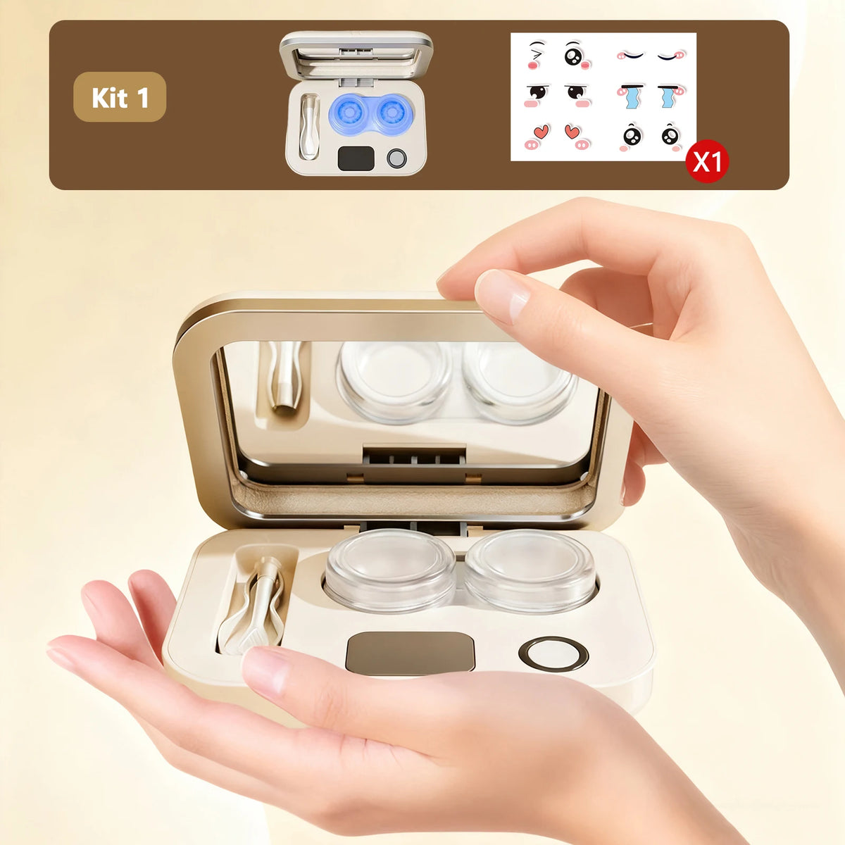 Rechargeable Electric Contact Lens Cleaner & Portable Case Contact Lens Cleaner Axl Kit 1