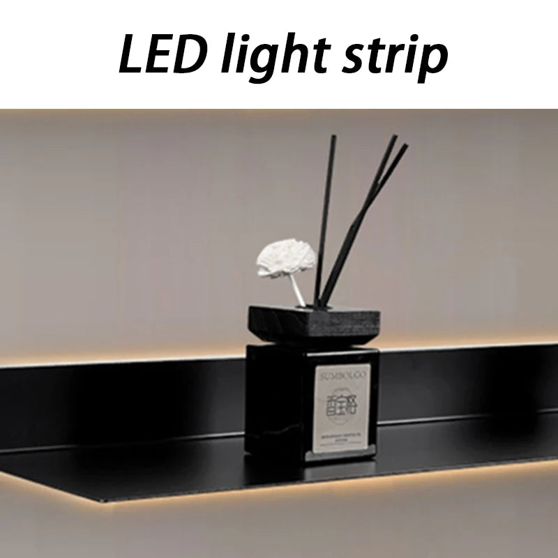 Nordic LED Wall Shelf – Double-Tier Metal Storage Rack Wall Storage Shelf Axl