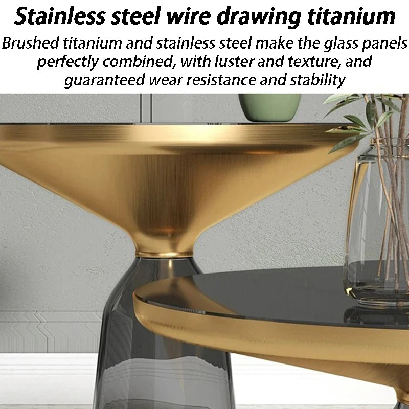 Round Glass Coffee Table – Nordic Modern Living Room Side Table Glass Coffee Table Axl