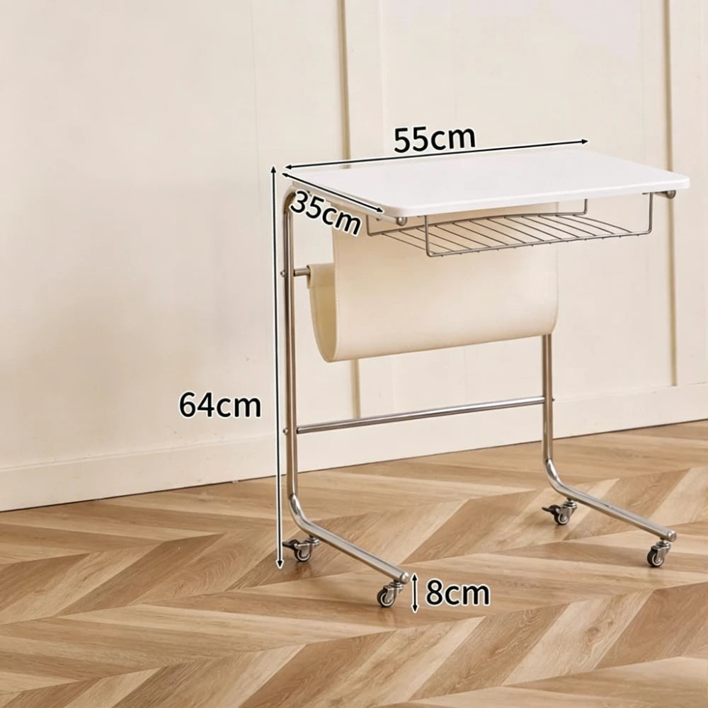 Movable Multifunctional Side Table – Laptop & Bedside Desk Foldable Side Table Axl WHITE