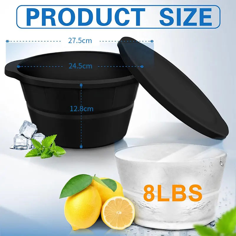 8LB Giant Silicone Ice Block Mold – Foldable Round Ice Cube Tray Silicone Ice Mold Axl