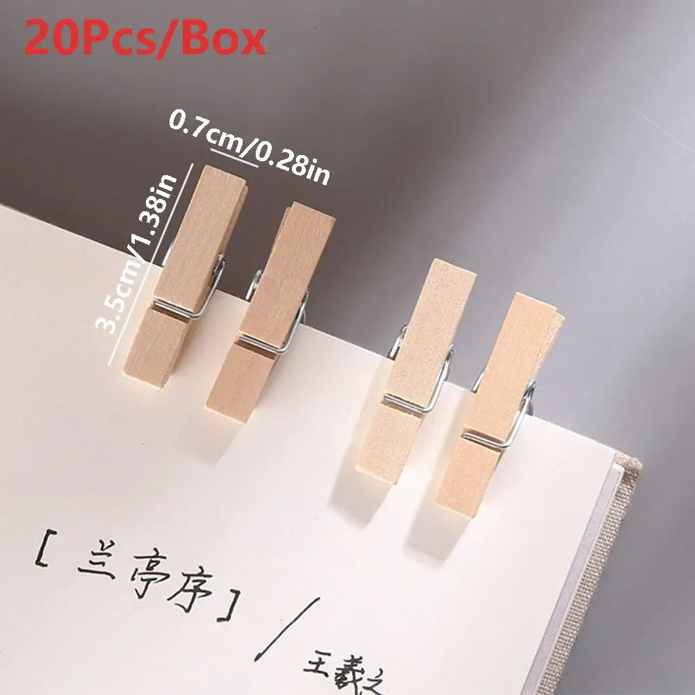 20-Piece Wooden Clip Push Pins – Decorative Corkboard Tacks Decorative Push Pins Axl