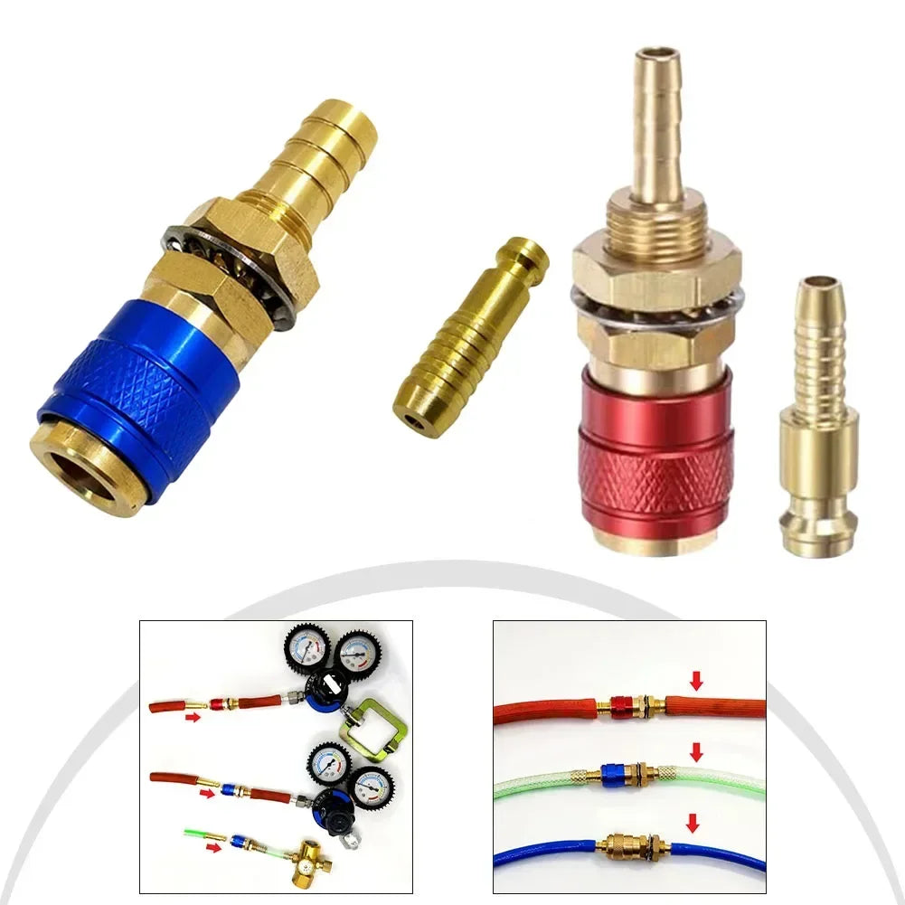 TIG Welding Gas & Water Quick Connector Brass Fittings 6-Pack Welding Quick Connector Axl