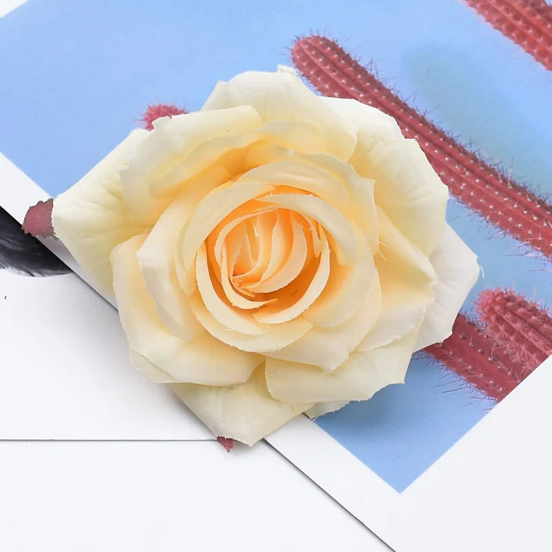 Silk Rose Artificial Flowers 5/10 Pcs | Wedding & Home Decor Artificial Silk Flowers Axl color 3 10 Pieces