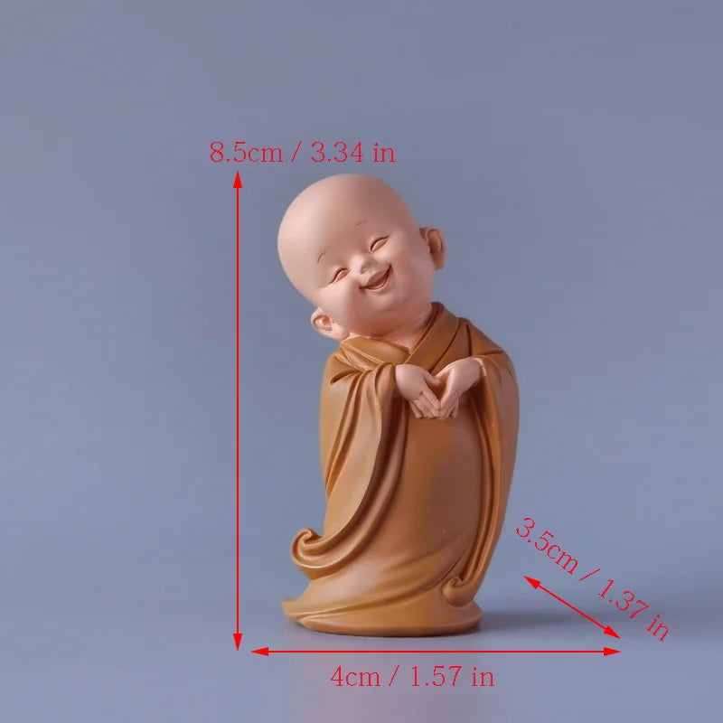 Resin Little Monk Mini Statue – Handmade Home Decor Gift Decorative Figurine Axl 01