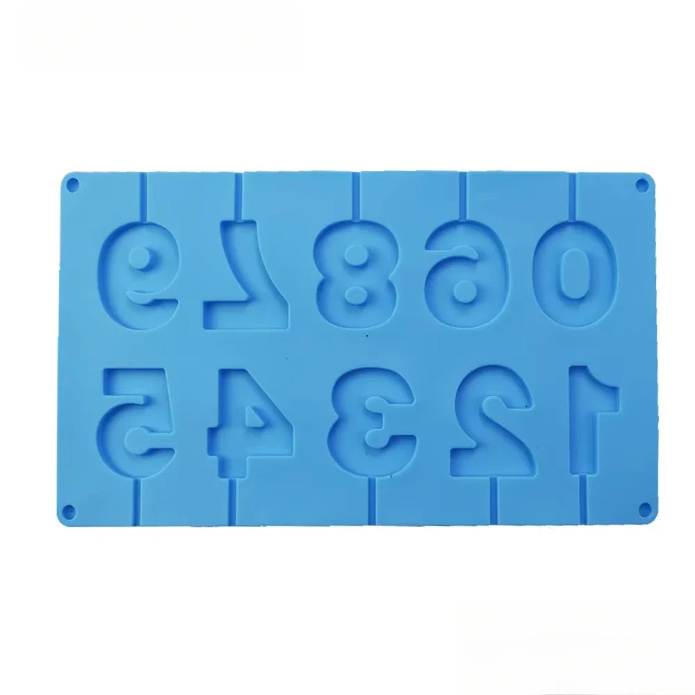 Silicone Number Mold 0–9 | Chocolate, Candy & Cake Baking Silicone Baking Mold Axl blue