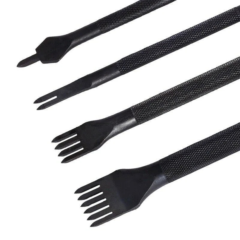 4-Piece Leather Stitching Hole Punch Set – 1 2 4 6 Prong Leather Craft Punch Set Axl