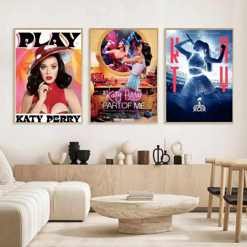 Katy Perry Album HD Poster – Self-Adhesive Waterproof Wall Art Wall Art Poster Axl
