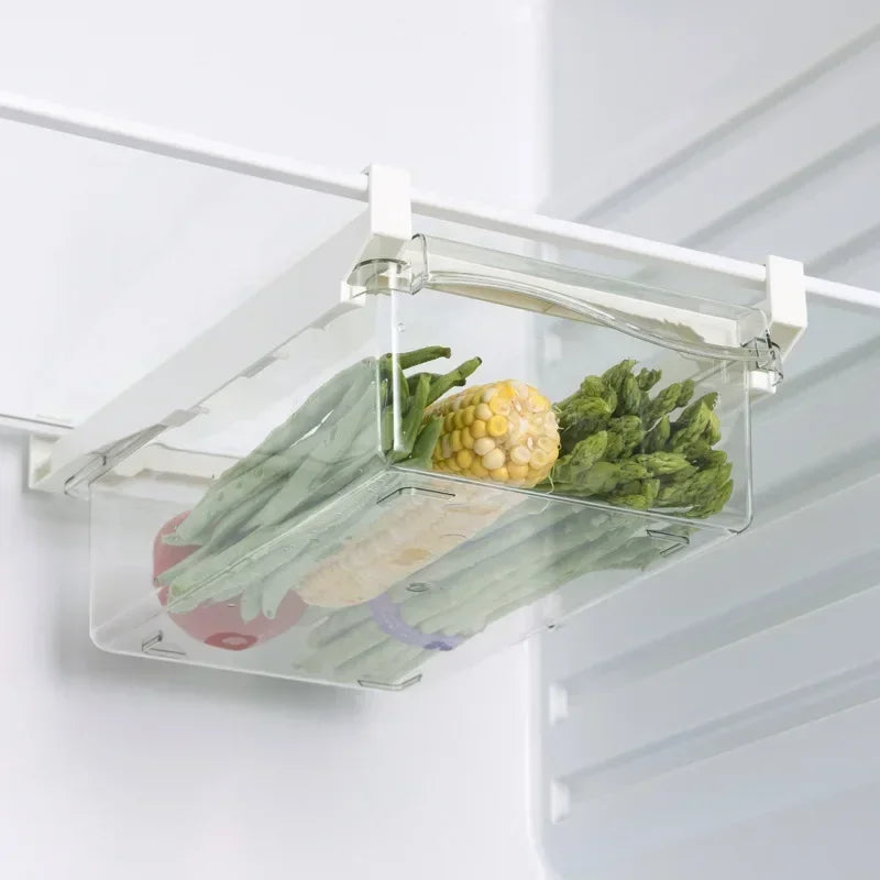 Sliding Drawer Fridge Organizer with Hanging Shelf Bracket Fridge Storage Organizer Axl Style 2 32x21x12cm 1-tier