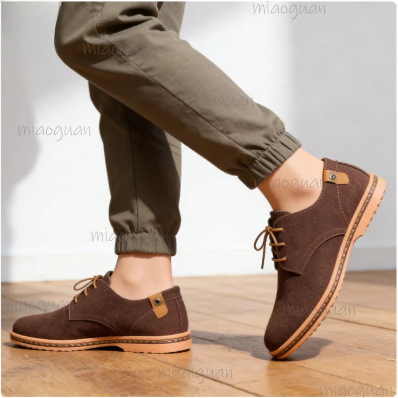 Men's Retro Suede Loafers – British Slip-On Casual Flat Shoes Men's Loafers Axl