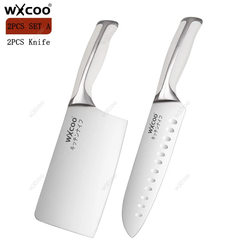 Stainless Steel Kitchen Knife Set – Santoku, Cleaver & Chef Kitchen Knife Set Axl 2PCS SET A