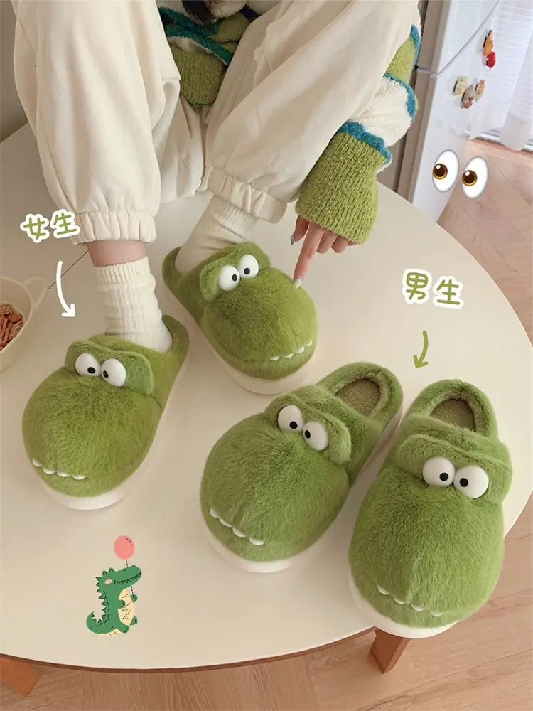 Lorilury Men's Furry Animal Slippers – Plush Indoor Flat Mules Men's Indoor Slippers Axl