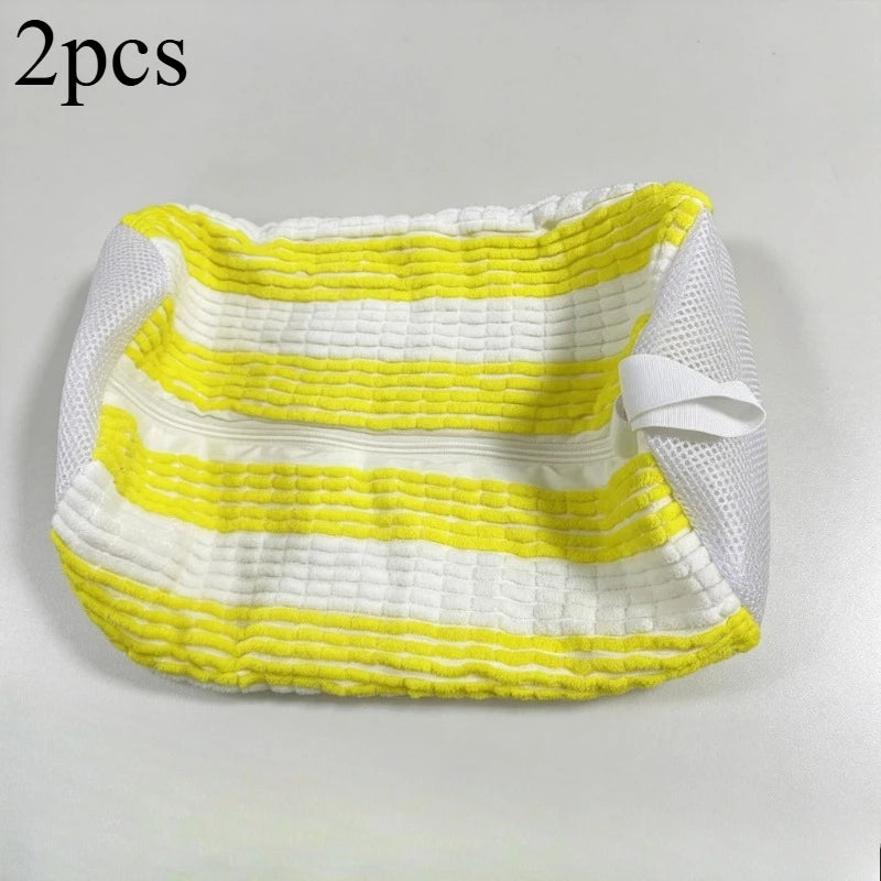 Shoe Washing Bag – Reusable Machine Wash Laundry Bag & Zipper Shoe Laundry Bag Axl Yellow White 2pcs
