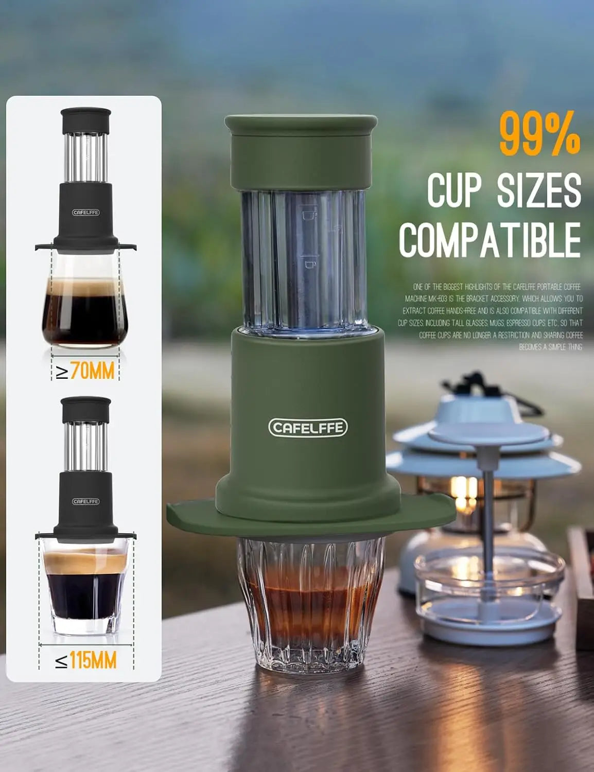 CAFELFFE 2-in-1 Portable Espresso Machine for Travel & Camping Portable Espresso Machine Axl