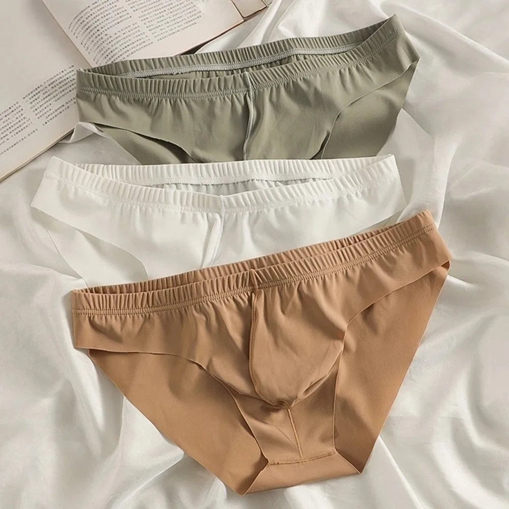Men's Ice Silk Briefs – Soft Mid-Waist Triangle Underwear M–2XL Men's Briefs Axl