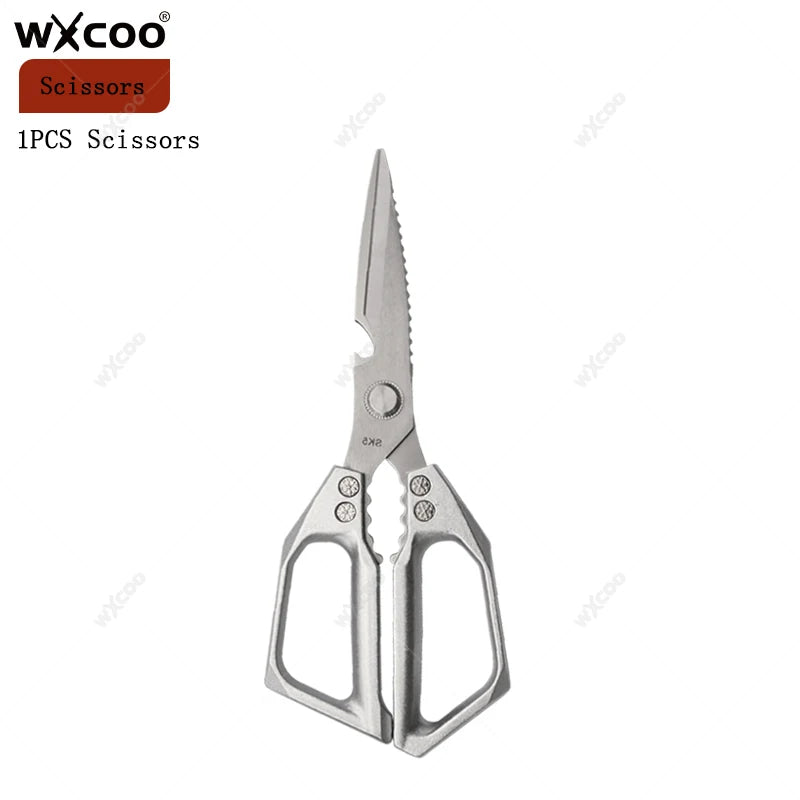 Stainless Steel Kitchen Knife Set – Santoku, Cleaver & Chef Kitchen Knife Set Axl Scissors