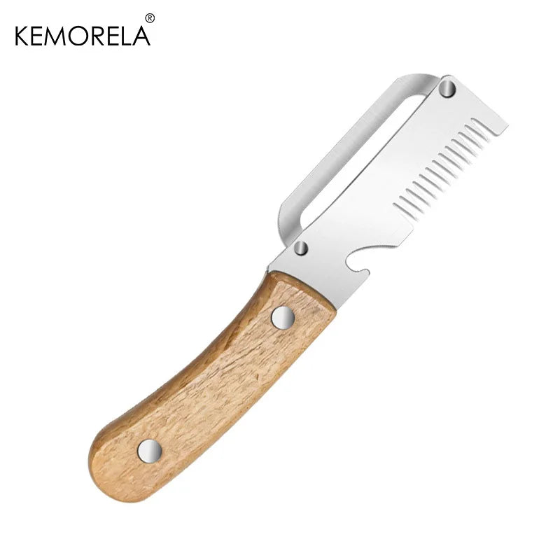 KEMORELA Stainless Steel Peeler & Slicer – Wooden Handle Vegetable Peeler Axl B