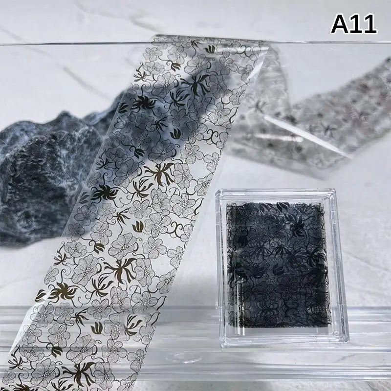 Floral Rose Nail Transfer Foil Stickers – DIY Nail Art Wraps Nail Art Stickers Axl A11