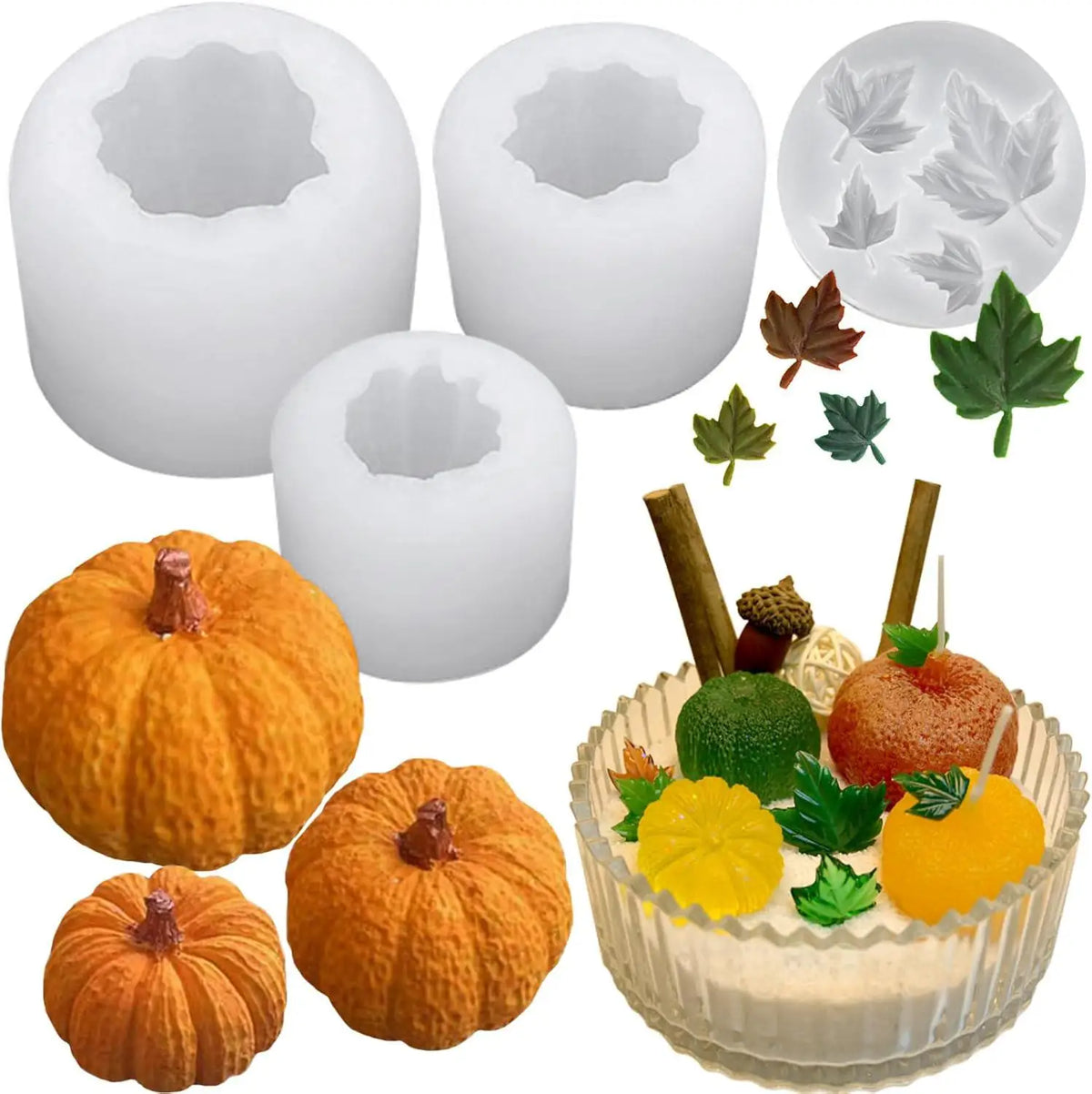Pumpkin Silicone Mold – DIY Candle, Soap & Baking Mold Silicone Craft Mold Axl