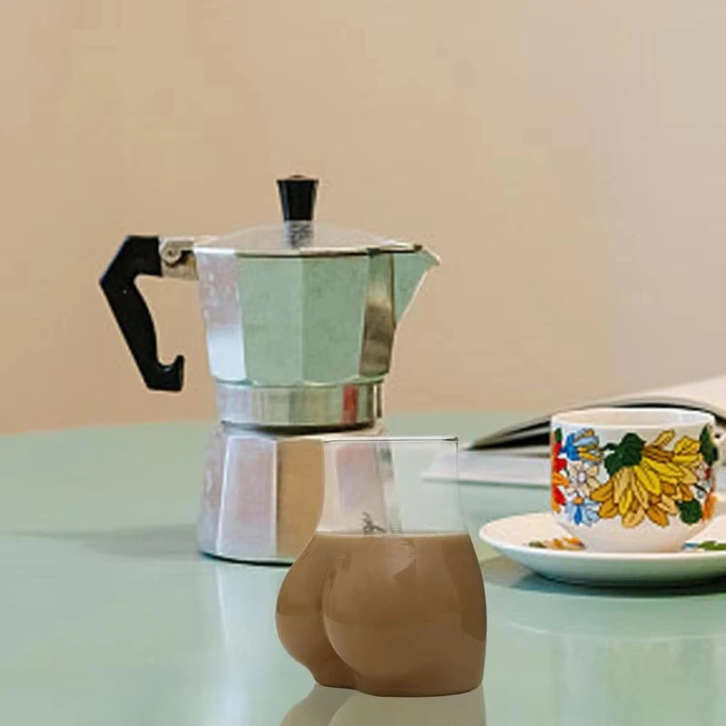 Funny Butt Shaped Glass Mug 450ml | Borosilicate Novelty Cup Novelty Glass Mug Axl