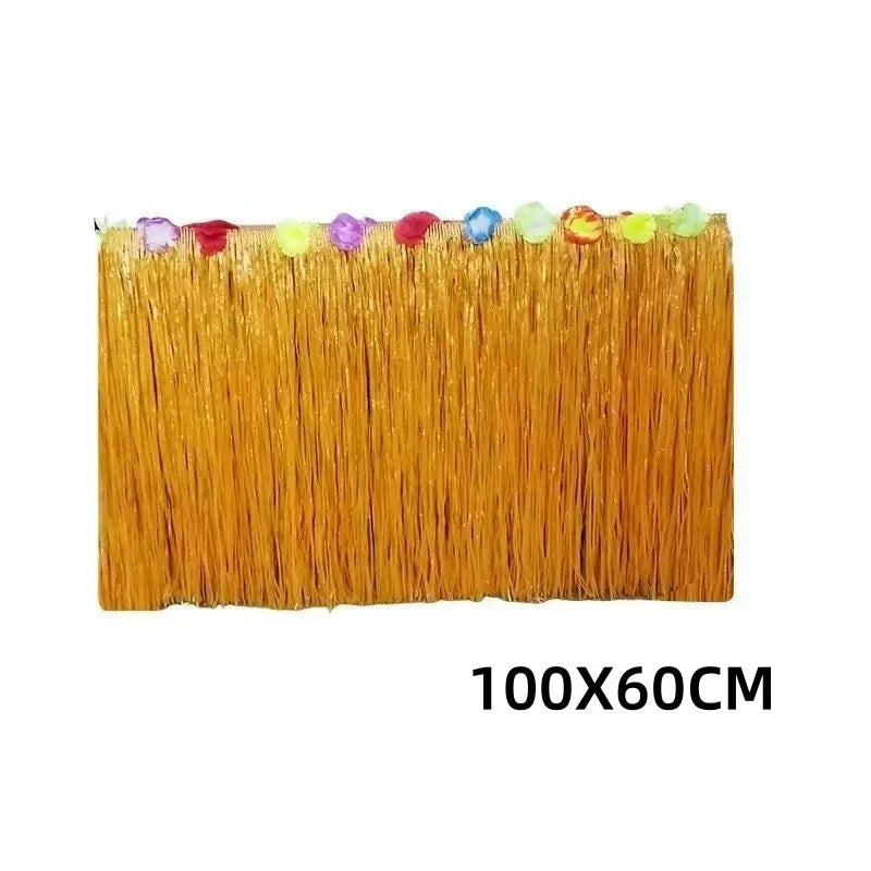 Hawaiian Grass Table Skirt – Luau & Beach Party Decor Party Table Skirt Axl 100X60CM