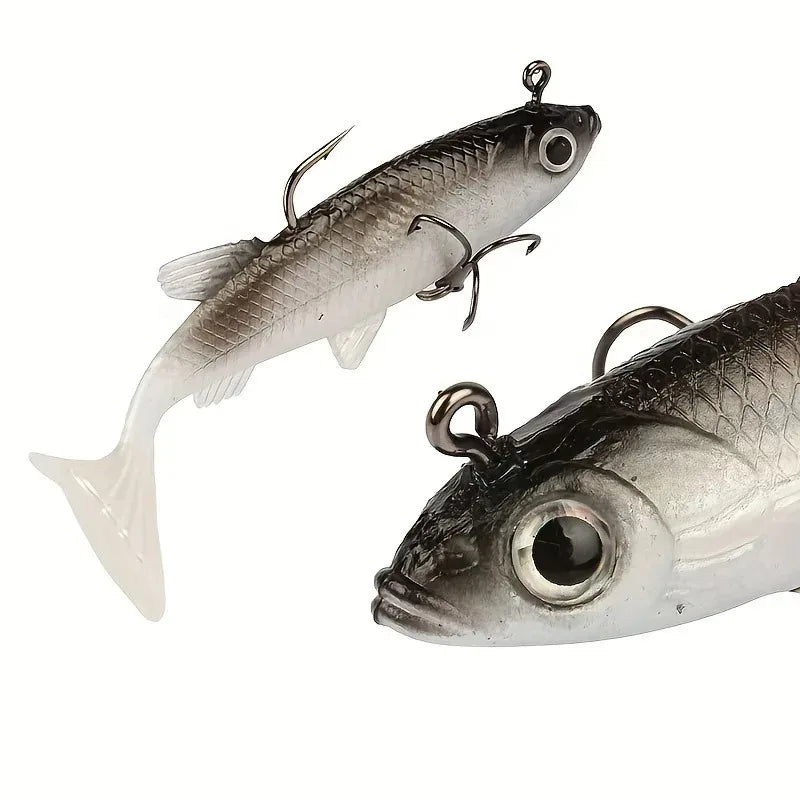 Soft Fishing Lure Kit 8cm 14g – 5pc Artificial Bait & Hooks Soft Fishing Lure Axl