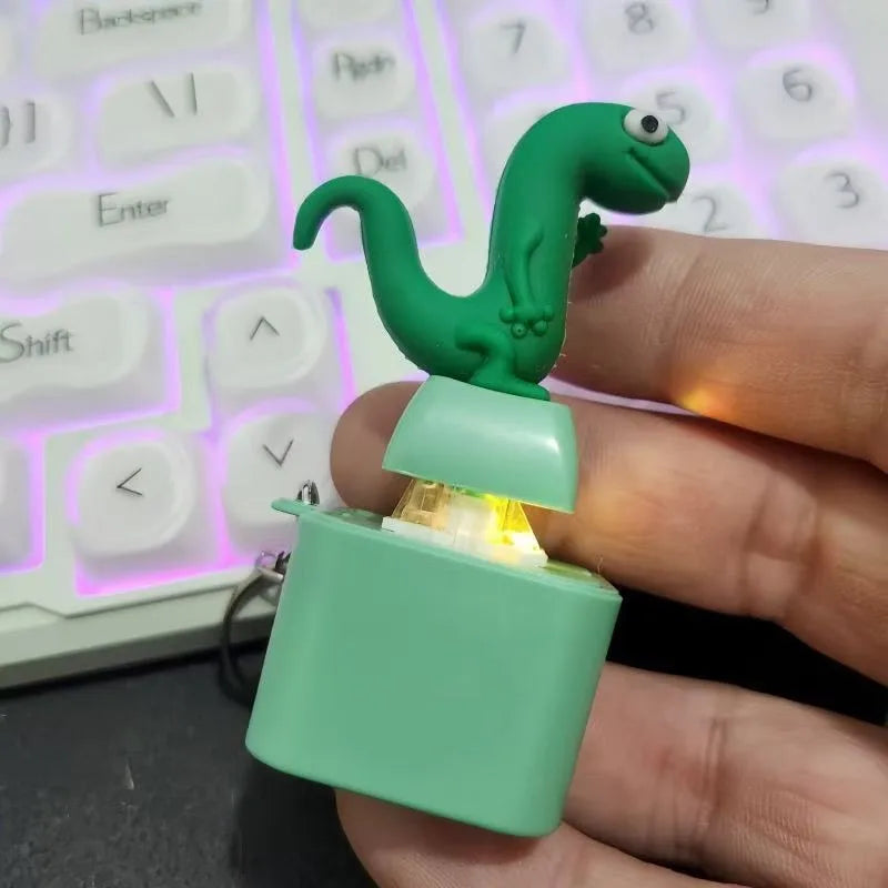 Duck & Frog Fidget Clicker Keychain Toy with LED Light Fidget Clicker Toy Axl
