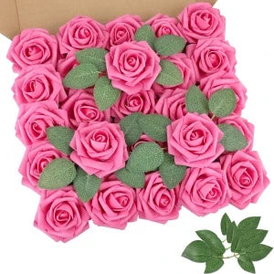 50 Pcs Artificial Rose Flowers with Stems – Wedding & Home Décor Artificial Flowers Axl Rose Red 50 pcs