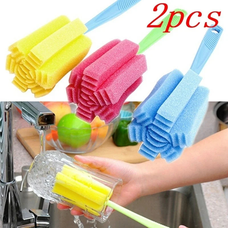 2-Pack Sponge Bottle Brush – Wineglass, Cup & Jar Cleaner Bottle Cleaning Brush Axl random 2pcs