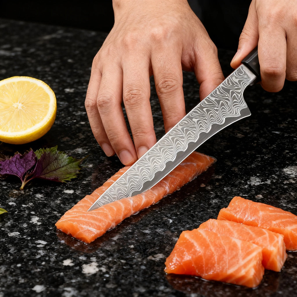 67-Layer Damascus Steel Boning Knife – Sharp Kitchen Slicer Damascus Boning Knife Axl