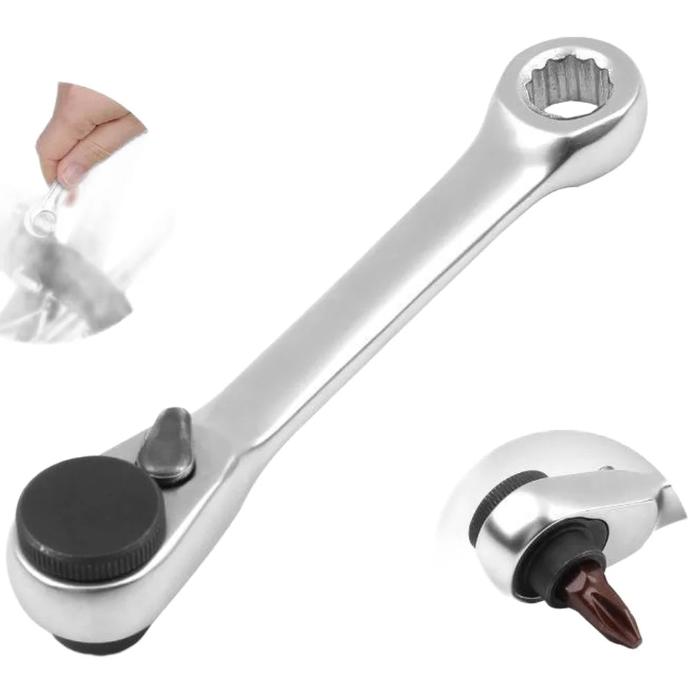 1/4" 72-Tooth Dual Head Ratchet Wrench – Quick-Release Bit Handle Ratchet Wrench Axl type F China Mainland