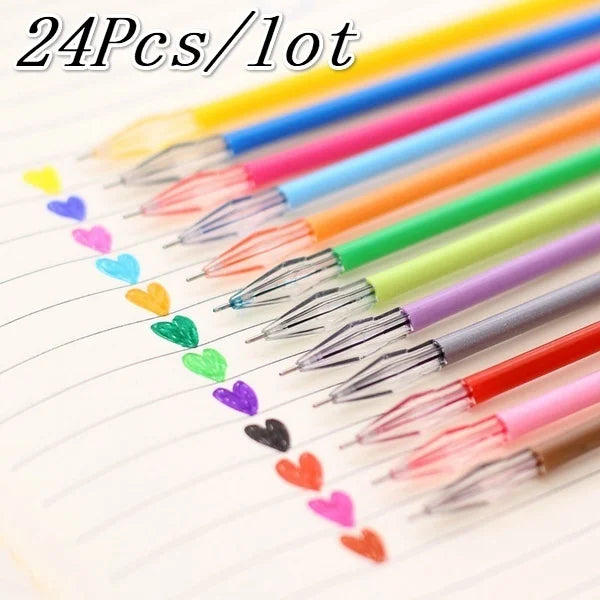 24-Pack Diamond Head Gel Pen Refills – 12 Colors 0.38mm Gel Pen Refills Axl 24pcs