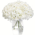 10 White Silk Artificial Hydrangea Flowers with Stems – Bouquet Artificial Silk Flowers Axl White