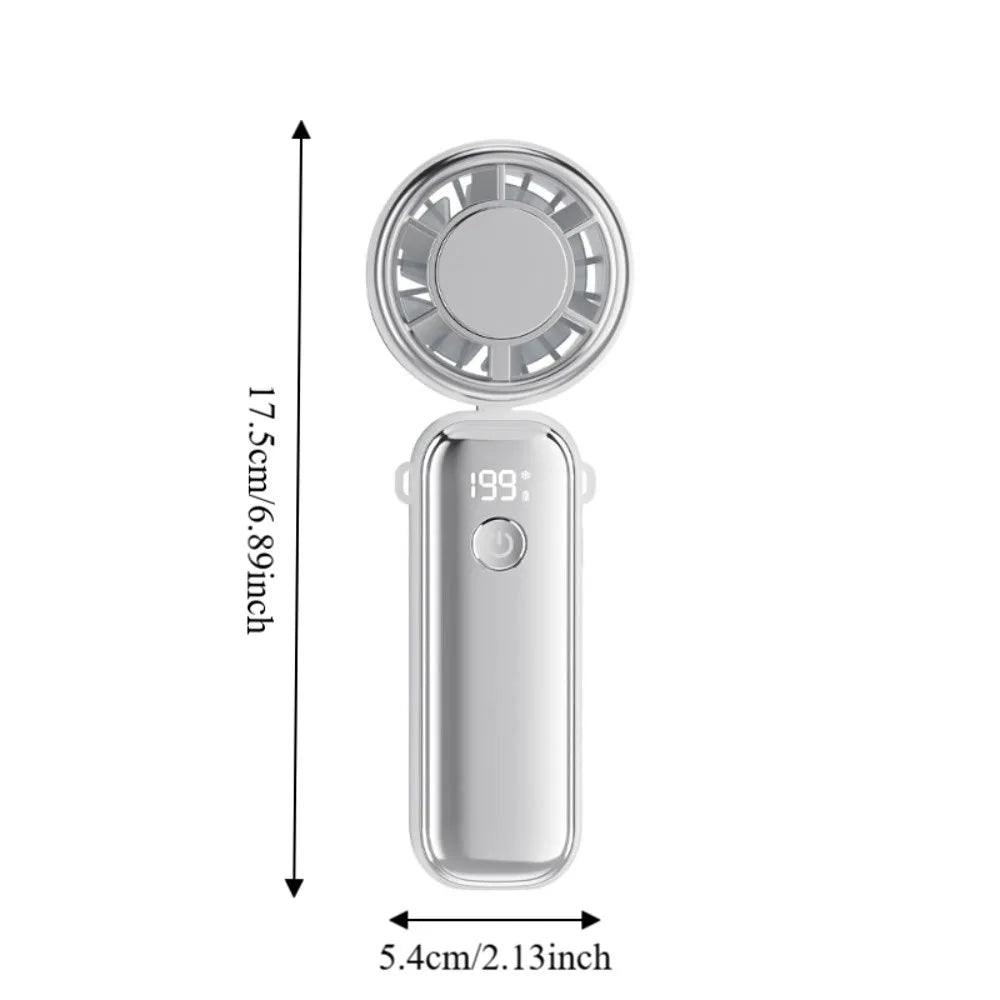 USB Rechargeable Mini Handheld Fan – 199 Speeds & Display Handheld Fan Axl