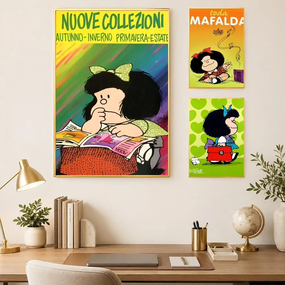 Mafalda Self-Stick HD PVC Wall Poster – Waterproof Home Decor Wall Art Poster Axl